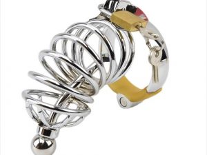 Impound Corkscrew Male Chastity Device with Penis Plug