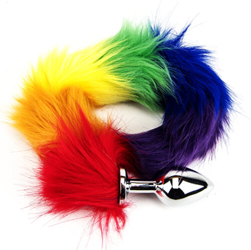 Furry Fantasy Rainbow Tail Butt Plug - Image 4