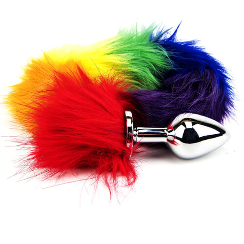 Furry Fantasy Rainbow Tail Butt Plug - Image 3