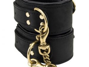 Bound Noir Nubuck Leather Slim Wrist Cuffs