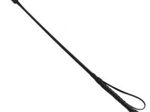 Bound Noir Nubuck Leather Riding Crop