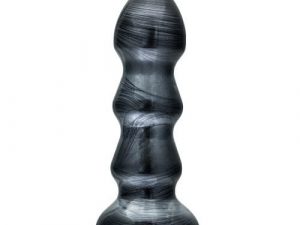 Jet Black Jack Large Ribbed Butt Plug 7 inches
