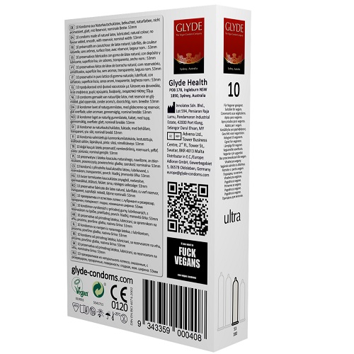 Glyde Ultra Vegan Condoms 10 Pack - Image 4