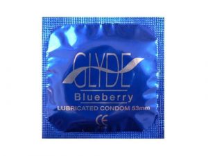 Glyde Ultra Blueberry Flavour Vegan Condoms 100 Bulk Pack
