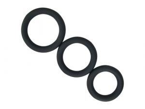 Loving Joy Thick Silicone Cock Rings 3 Pack Grey