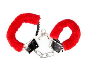 Loving Joy Furry Handcuffs Red