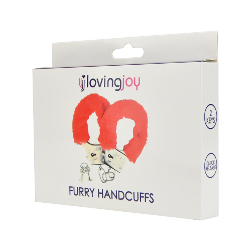 Loving Joy Furry Handcuffs Red - Image 4