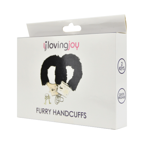 Loving Joy Furry Handcuffs Black - Image 5