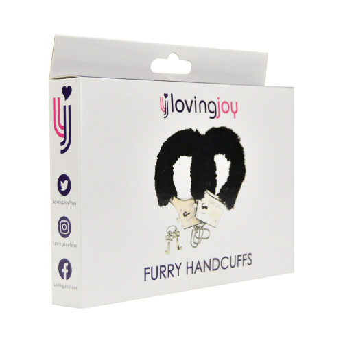 Loving Joy Furry Handcuffs Black - Image 4
