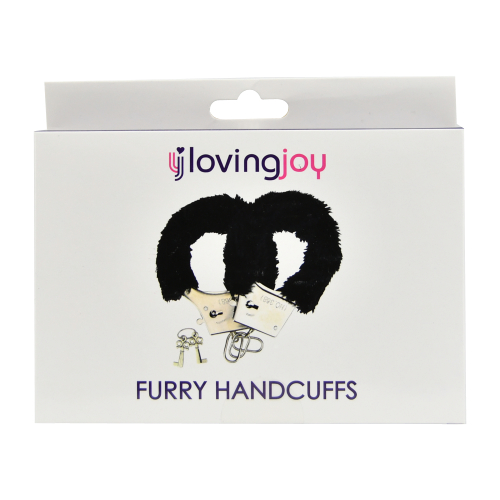 Loving Joy Furry Handcuffs Black - Image 3