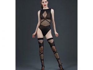 Moonlight Two Piece Black Body and Stockings One Size