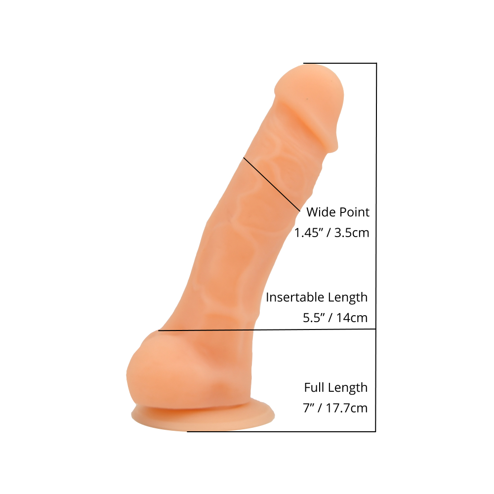 Loving Joy 7 Inch Realistic Silicone Dildo with Suction Cup and Balls Vanilla - Image 5