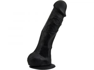 Loving Joy 7 Inch Realistic Silicone Dildo with Suction Cup and Balls Black