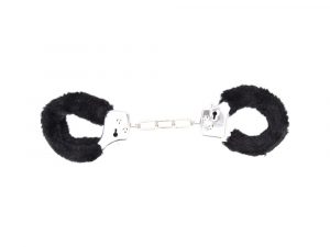 Bound to Play. Heavy Duty Furry Handcuffs Black