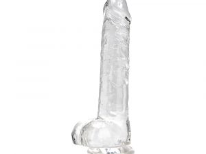 Loving Joy 8 Inch Dildo with Balls Clear