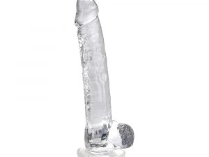 Loving Joy 11 Inch Dildo with Balls Clear
