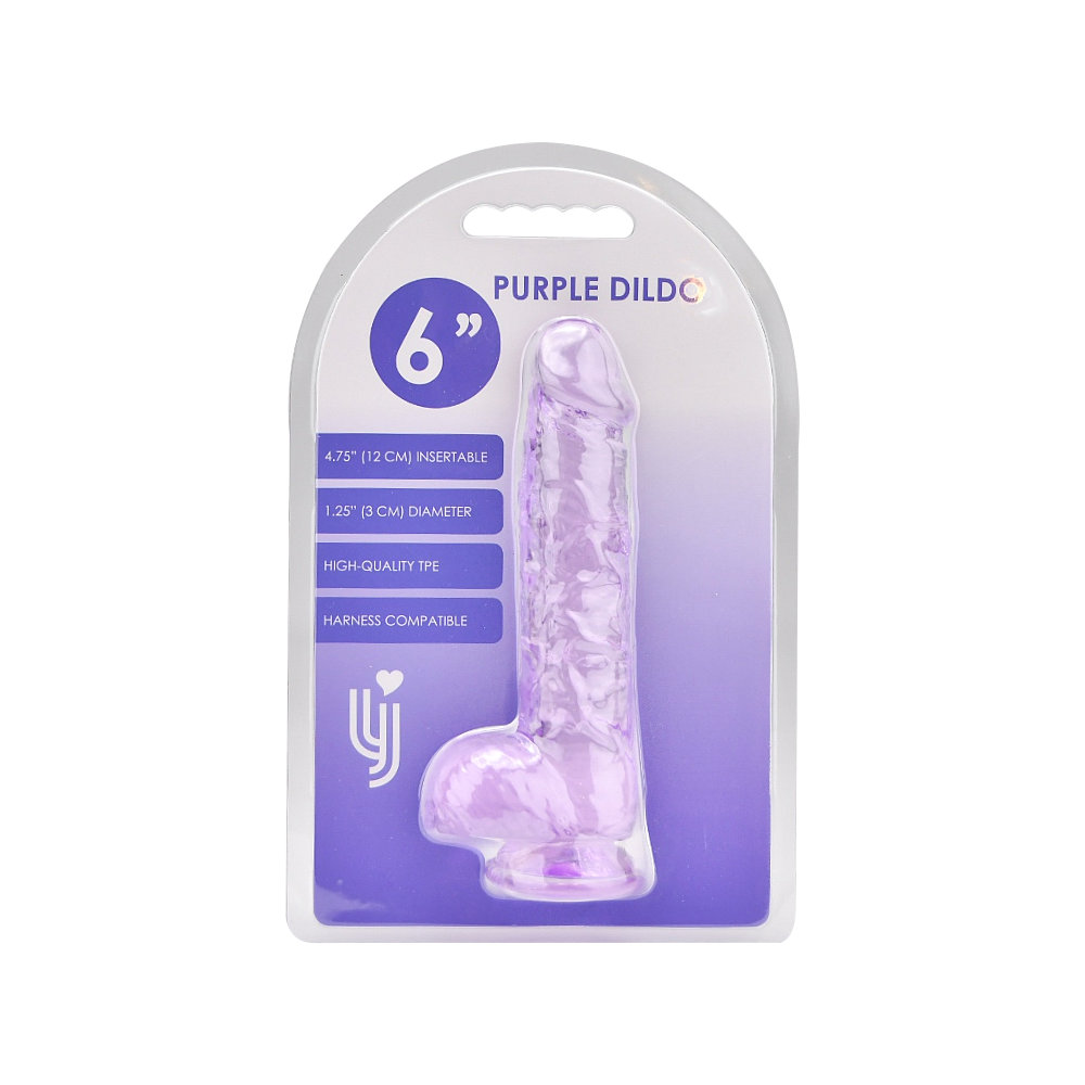 Loving Joy 6 Inch Dildo with Balls Purple - Image 7