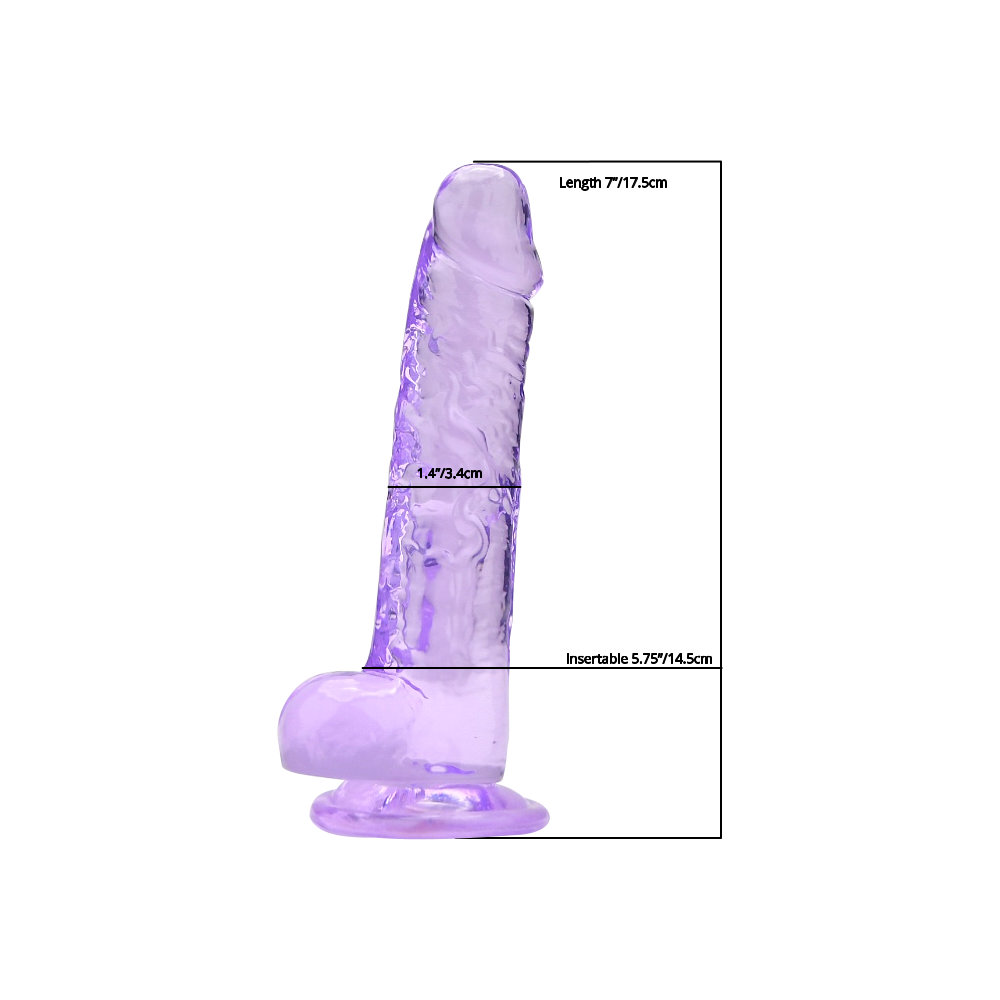 Loving Joy 7 Inch Dildo with Balls Purple - Image 6