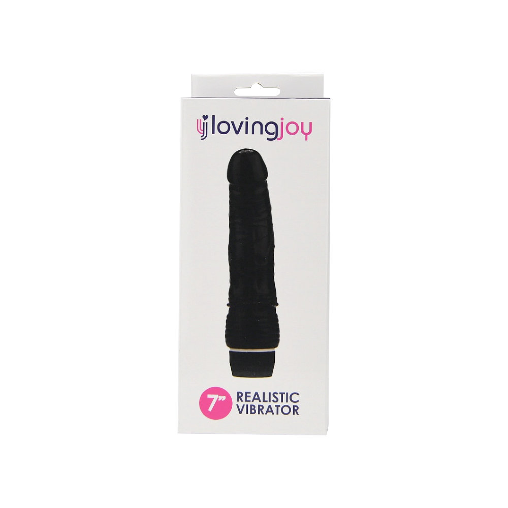 Loving Joy 7 inch Realistic Vibrator Black - Image 7