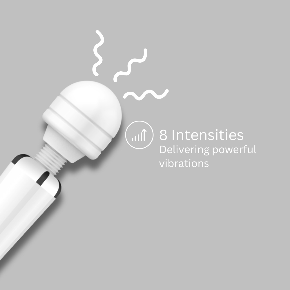 Loving Joy Rechargeable Magic Wand Vibrator White - Image 5