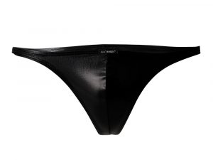 C4M Brazilian Brief Black Leatherette
