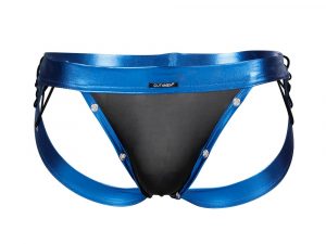 C4M Desire Jockstrap Blue Leatherette