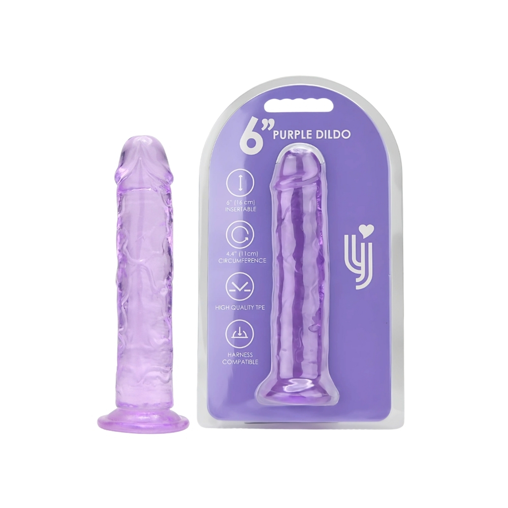 Loving Joy 6 Inch Suction Cup Dildo Purple - Image 5