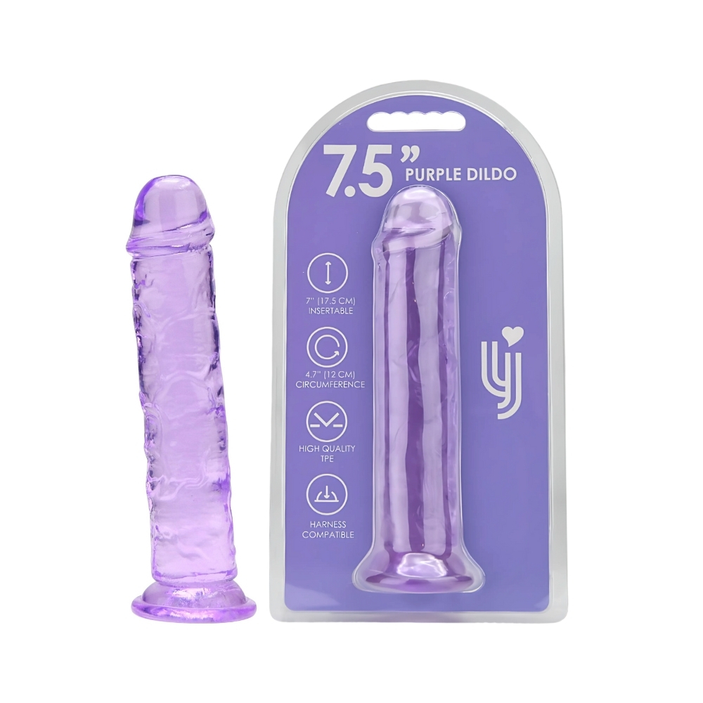 Loving Joy 7.5 Inch Suction Cup Dildo Purple - Image 6