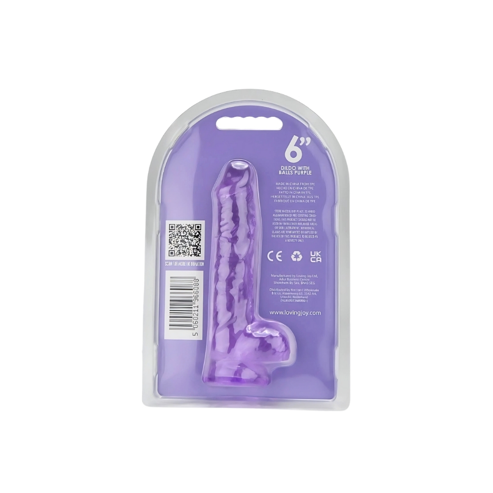 Loving Joy 6 Inch Dildo with Balls Purple - Image 8