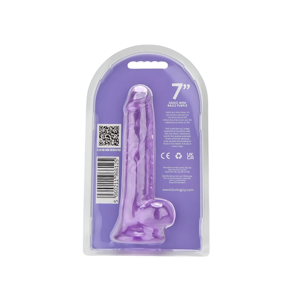 Loving Joy 7 Inch Dildo with Balls Purple - Image 8