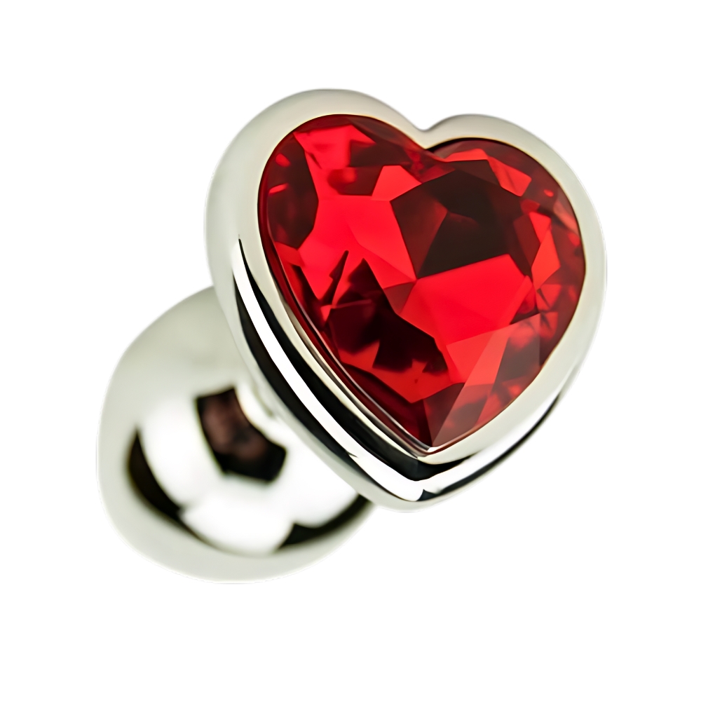 Precious Metals Heart Shaped Butt Plug-Silver - Image 6