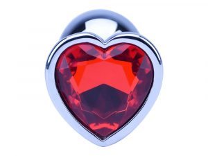Precious Metals Heart Shaped Butt Plug-Silver