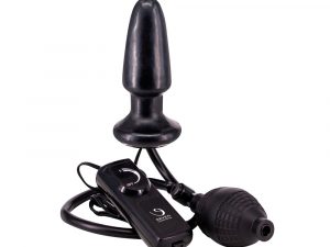 Inflatable Vibrating Butt Plug Black