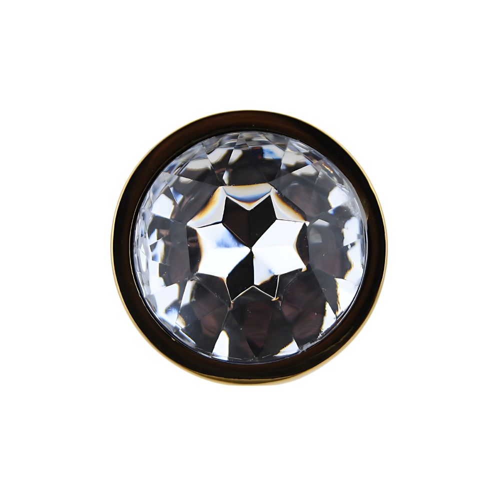 Toosh Gold Metal Butt Plug Small Clear Stone - Image 7