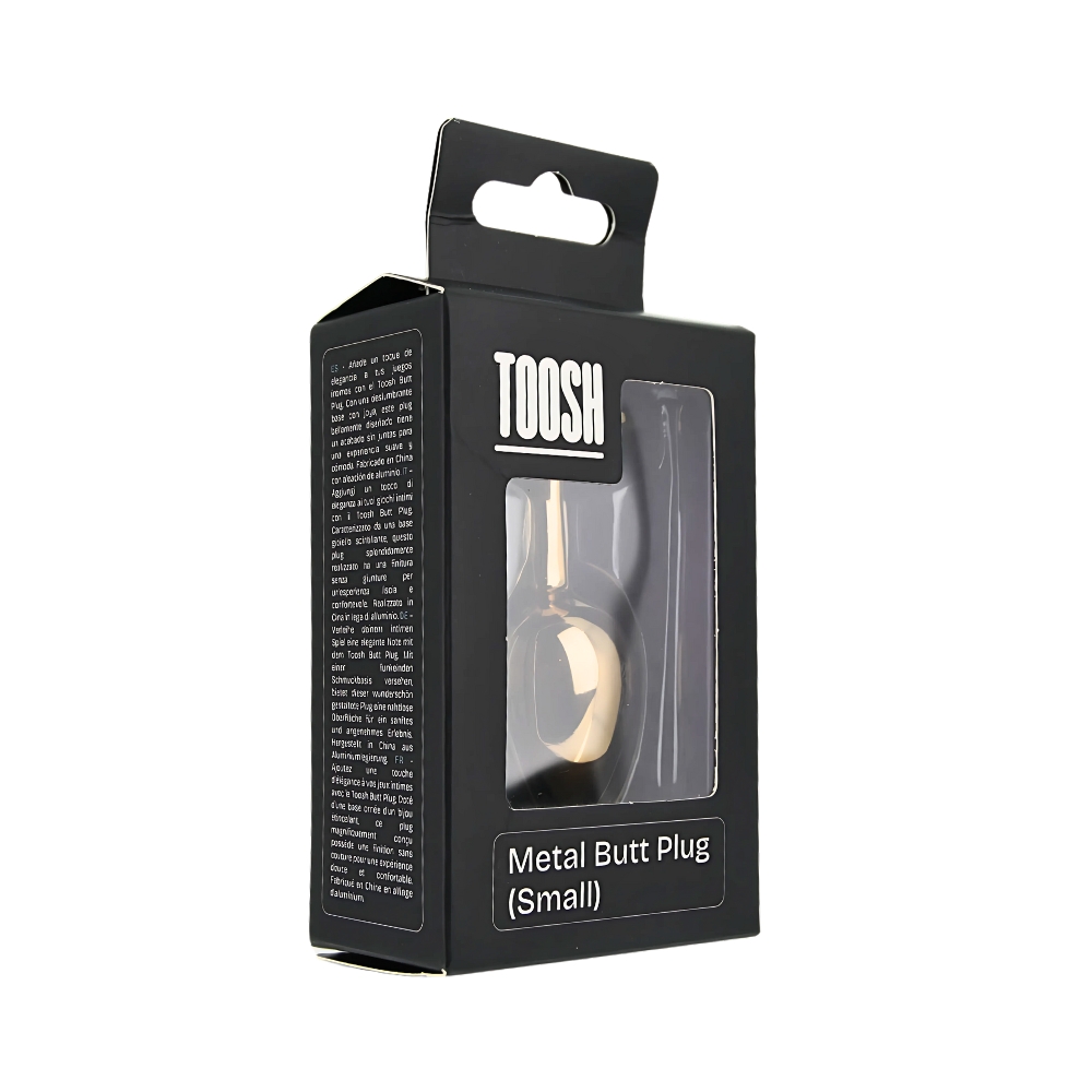 Toosh Gold Metal Butt Plug Small Clear Stone - Image 10