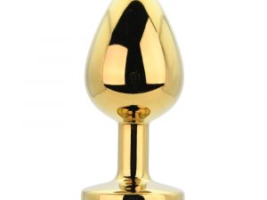 Toosh Gold Metal Butt Plug Large Clear Stone