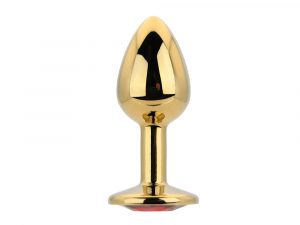 Toosh Gold Metal Butt Plug Small Red Stone