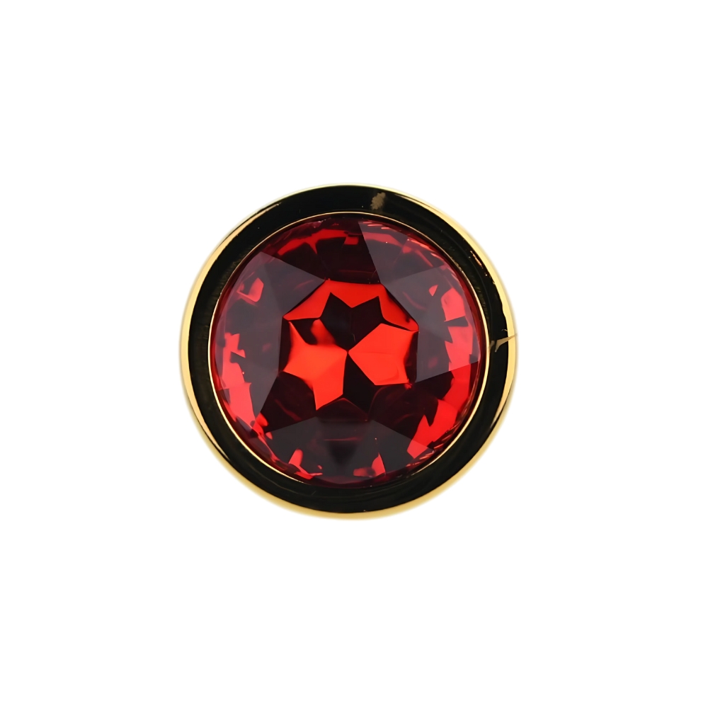 Toosh Gold Metal Butt Plug Medium Red Stone - Image 8