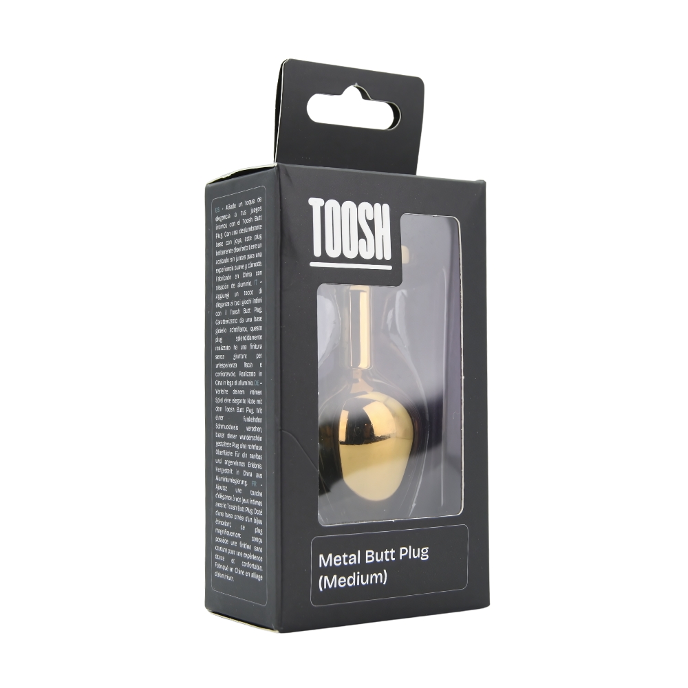 Toosh Gold Metal Butt Plug Medium Red Stone - Image 11