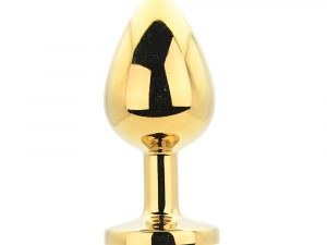 Toosh Gold Metal Butt Plug Large Red Stone