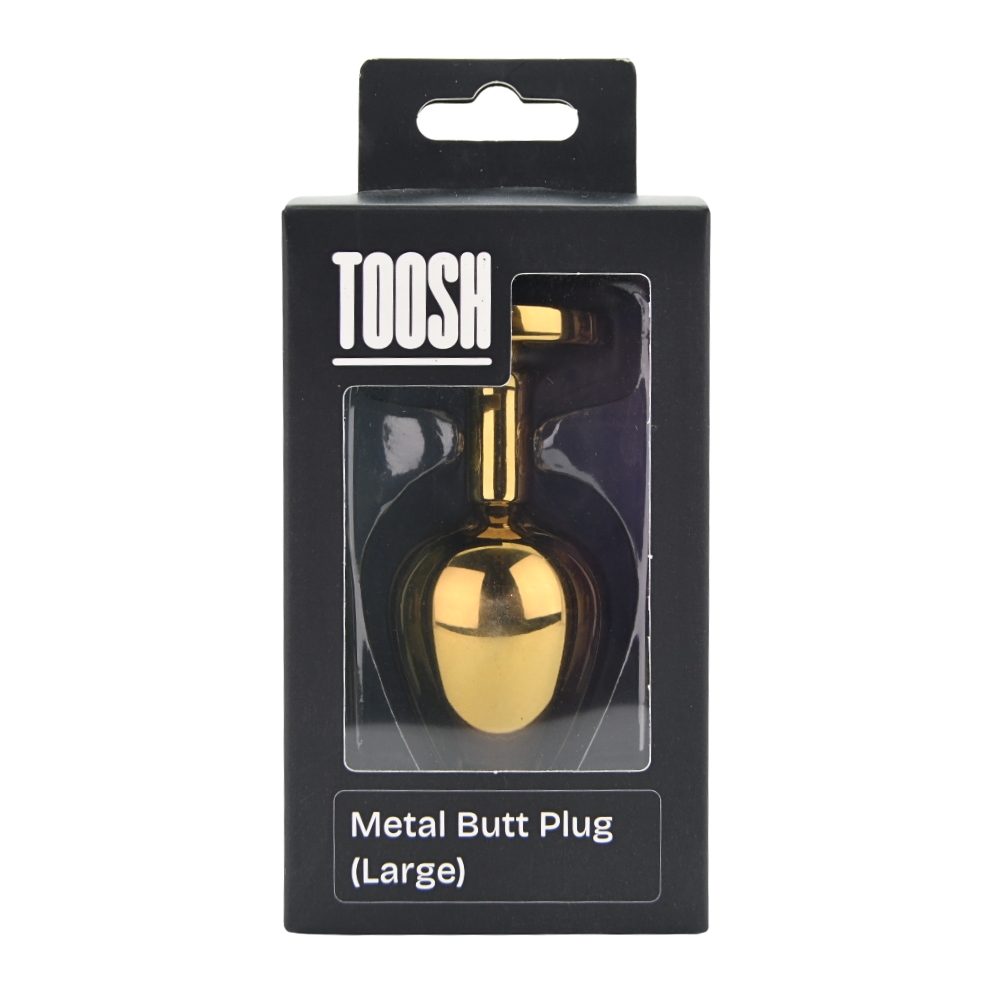 Toosh Gold Metal Butt Plug Large Pink Stone - Image 7