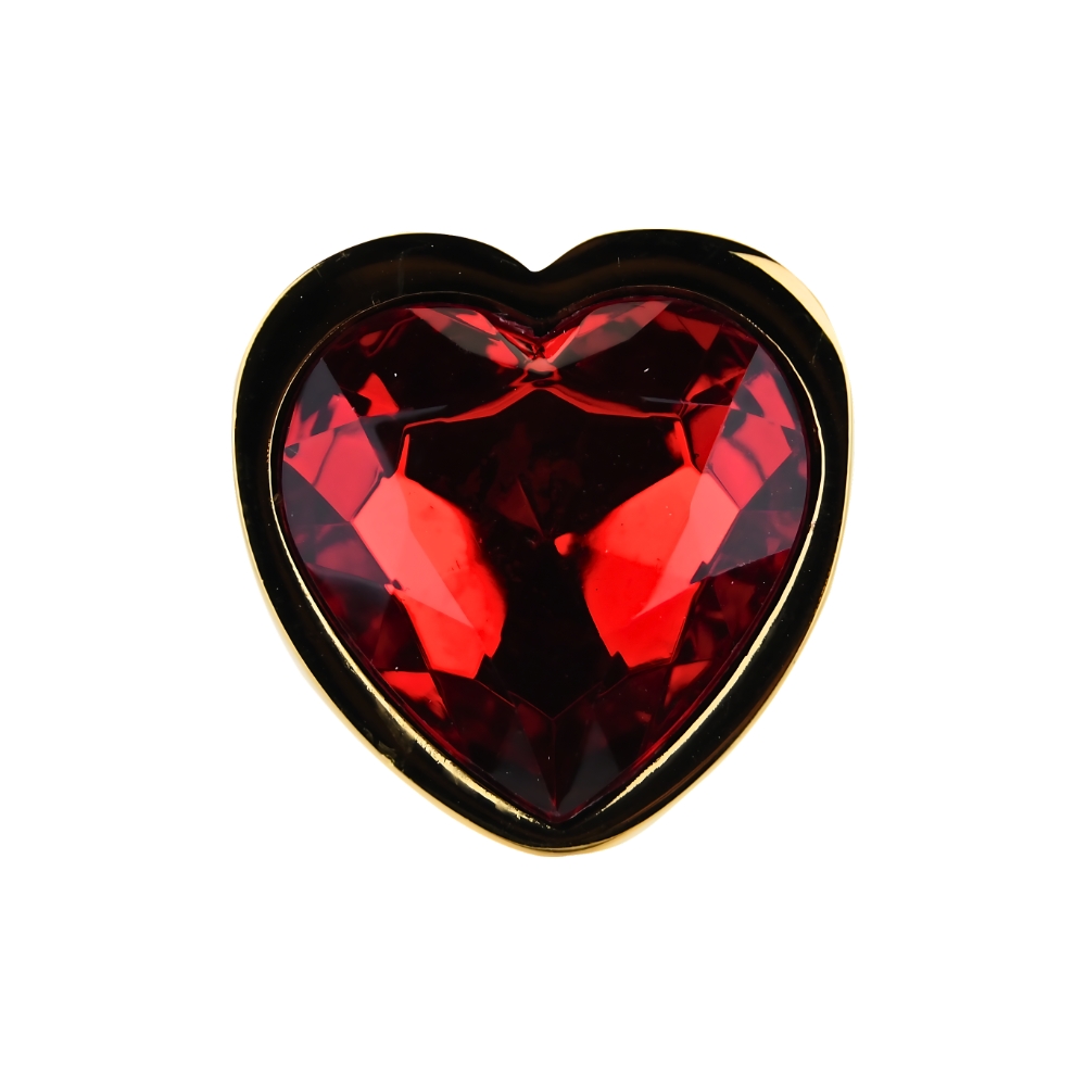 Toosh Heart Shaped Gold Butt Plug with Red Stone Small - Image 7