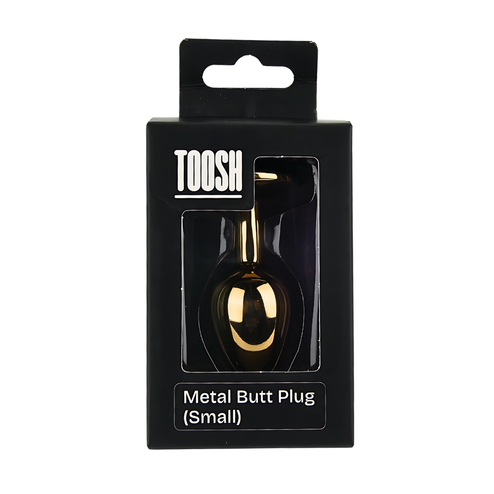 Toosh Heart Shaped Gold Butt Plug with Red Stone Small - Image 8