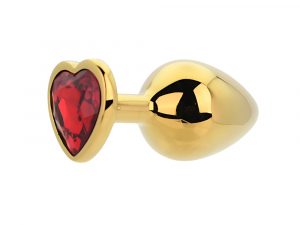Toosh Heart Shaped Gold with Red Stone Medium