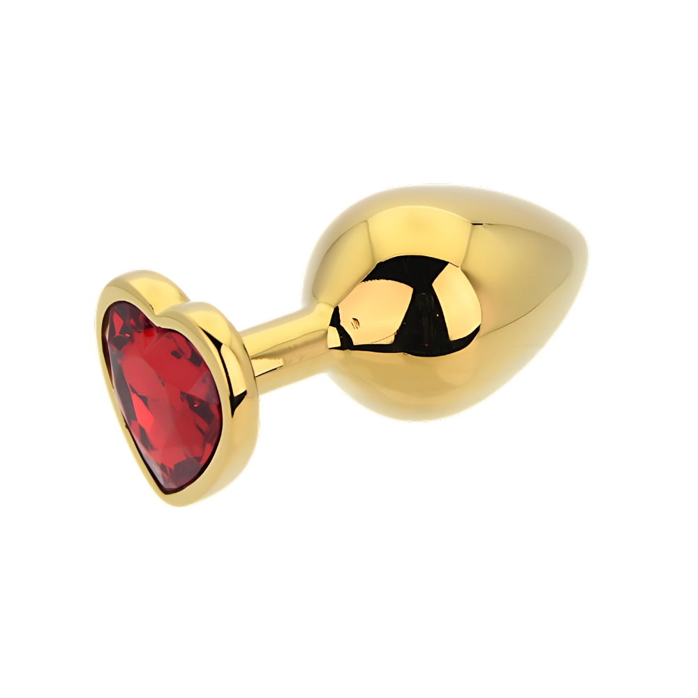 Toosh Heart Shaped Gold with Red Stone Medium - Image 5