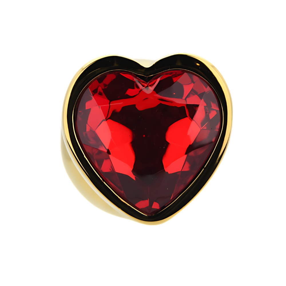 Toosh Heart Shaped Gold with Red Stone Medium - Image 6