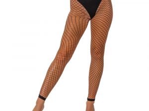 Lace by LJ One Size Industrial Net Footless Tights Black