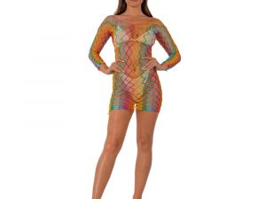 Lace by LJ Rainbow Long Sleeved Mini Dress