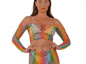 Lace by LJ Rainbow Crop Top and Skirt Set