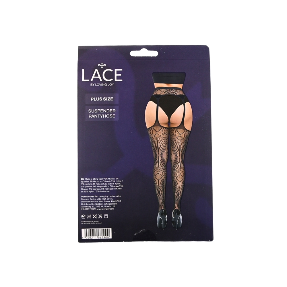 Lace by LJ Plus Size Suspender Pantyhose - Image 9